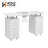 Home Nature Living Concept Manikürtisch mit 4 Schubladen und Fächern Nageltisch mit Staubsauger