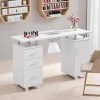 Home Nature Living Concept Manikürtisch mit 4 Schubladen und Fächern Nageltisch mit Staubsauger