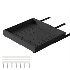 Teleskopschublade ausziehbar Küchenschrank Organizer Schwarz 32-52x53x6 cm