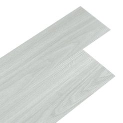 PVC Bodenbelag Hellgrau Vinyl Selbstklebend 91x15cm 5m² 36 Stk