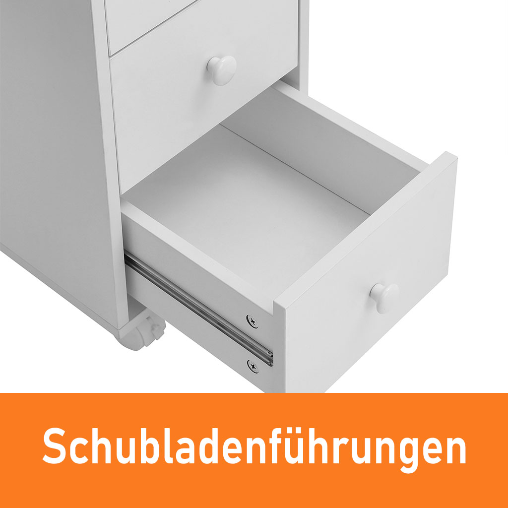 Manikürtisch mit Staubabsaugung Nageltisch 4 Schubladen weiß 47x120x80cm – Bild 9