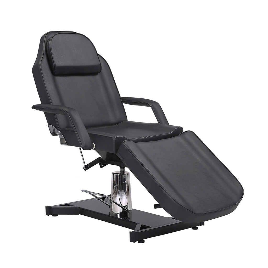 Massageliege hydraulisch verstellbar Massagetisch 3-fach klappbar schwarz 182x55x60cm