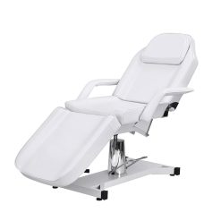 Massageliege hydraulisch verstellbar Massagetisch 3-fach klappbar weiß 182x55x60cm