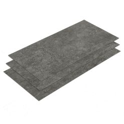 PVC Bodenbelag Dunkelgrau Vinyl Selbstklebend 60x30cm 6.5m² 36 Stk
