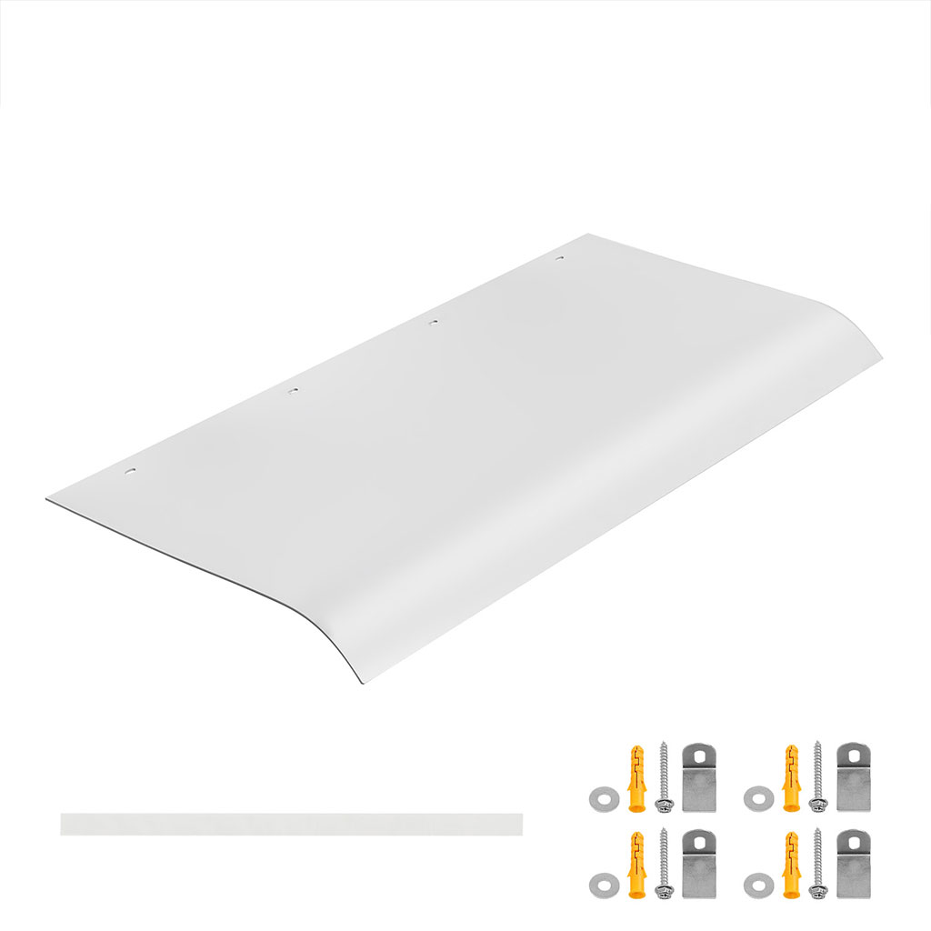 Vordach Haustür Transparent Polycarbonat Überdachung Flachmontage 100x44x6 cm