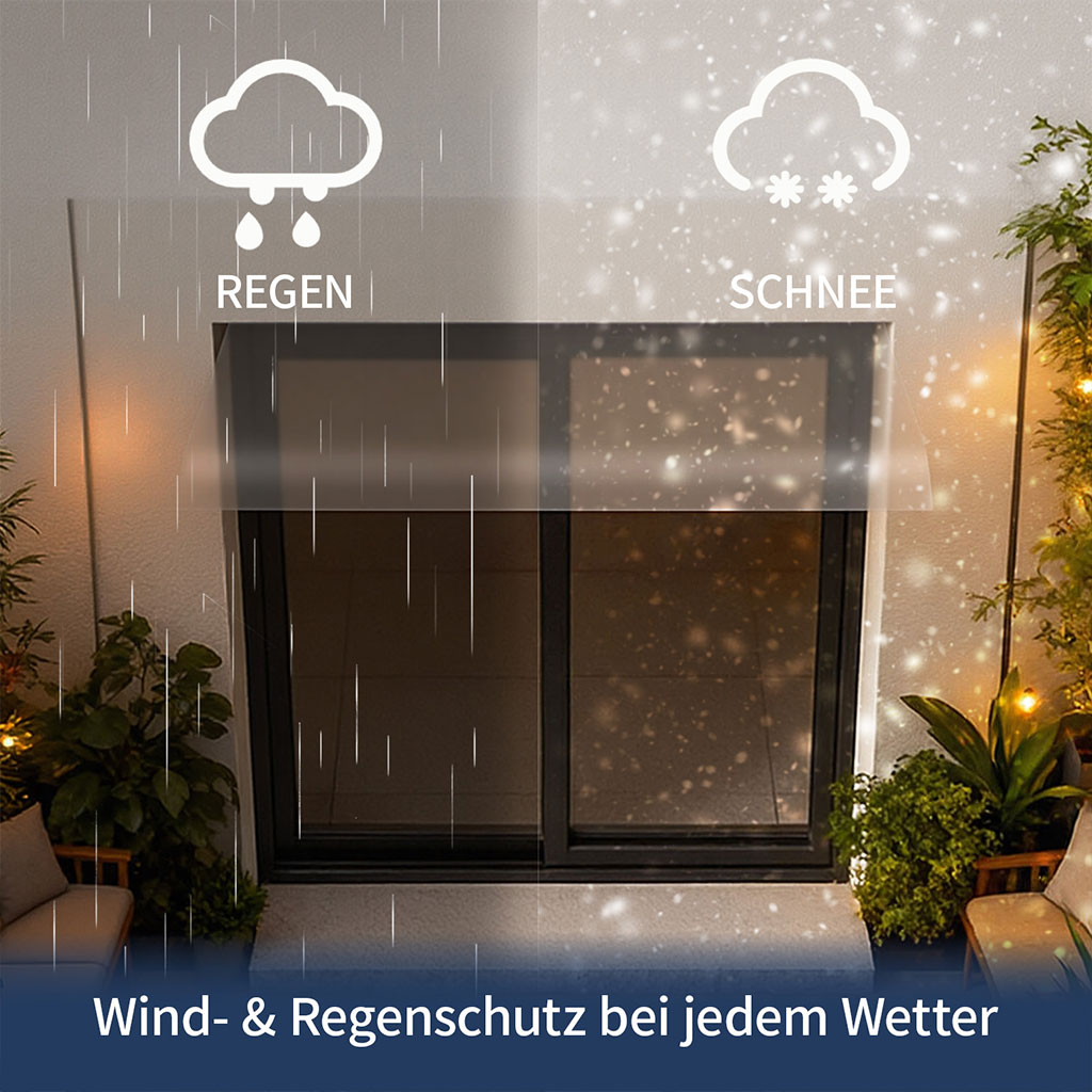Vordach Haustür Transparent Polycarbonat Überdachung Flachmontage 100x44x6 cm – Bild 4