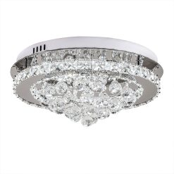 Kristall Deckenleuchte 40cm Kristall Deckenlampe 36W silber 40x40x20cm