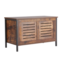 Truhen Scheunenstil Sitzbank mit Stauraum Retro braun 39.5x80x50cm