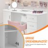 Manikürtisch Schrank 2 Ebenen Nageltisch 4 Schubladen weiß 47.5x120x82cm