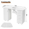 Manikürtisch Schrank 2 Ebenen Nageltisch 4 Schubladen weiß 47.5x120x82cm