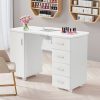 Manikürtisch Schrank 2 Ebenen Nageltisch 4 Schubladen weiß 47.5x120x82cm