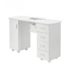 Manikürtisch Schrank 2 Ebenen Nageltisch 4 Schubladen weiß 47.5x120x82cm