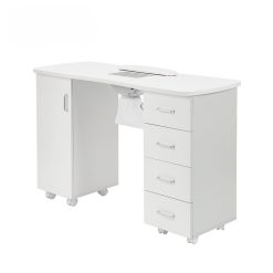 Manikürtisch Schrank 2 Ebenen Nageltisch 4 Schubladen weiß 47.5x120x82cm